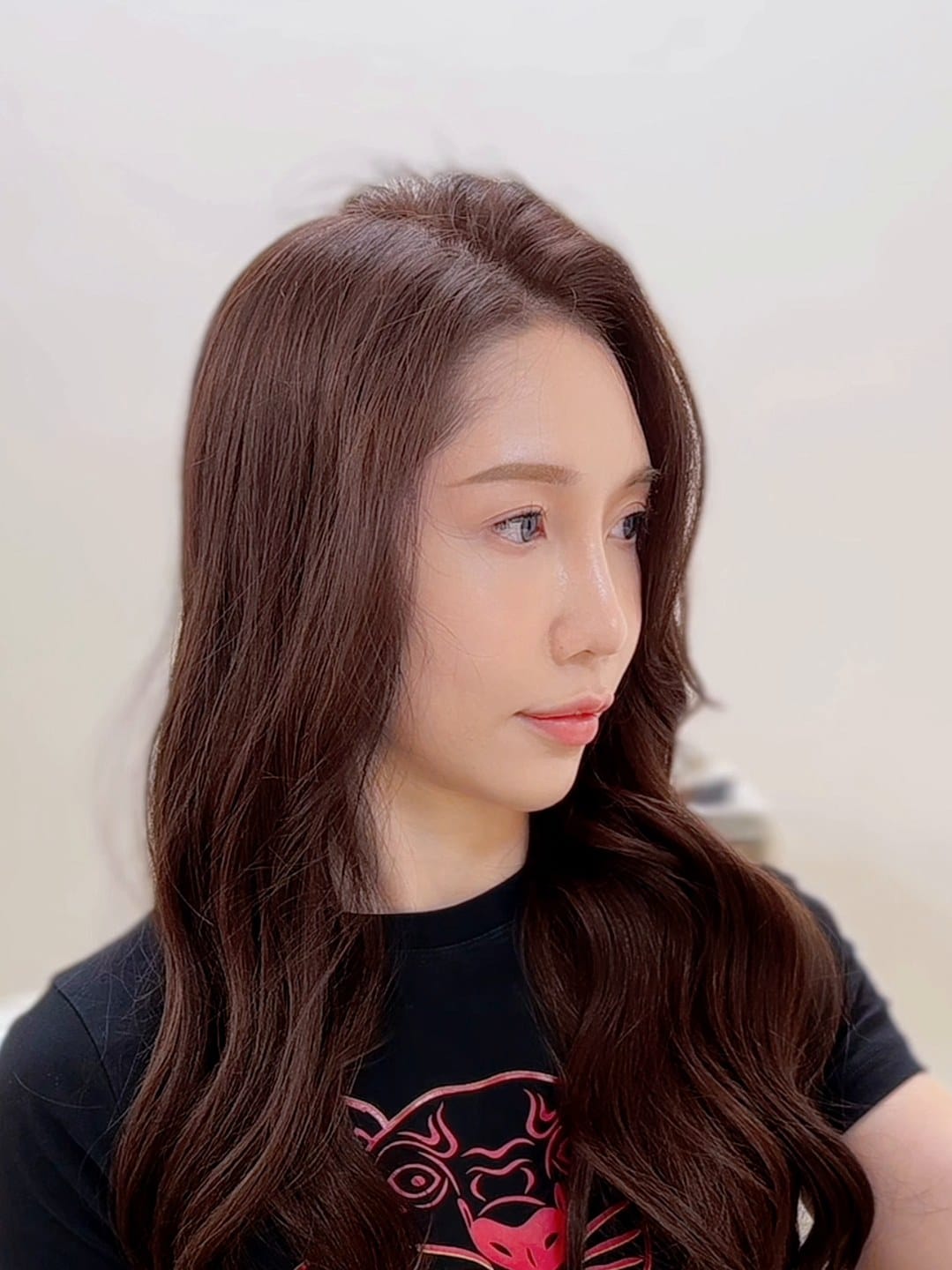 Hair extensions with a natural blend, close-up at Minus Over Hair Studio, after