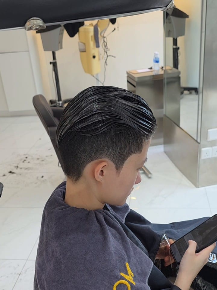Men's Korean perm, before