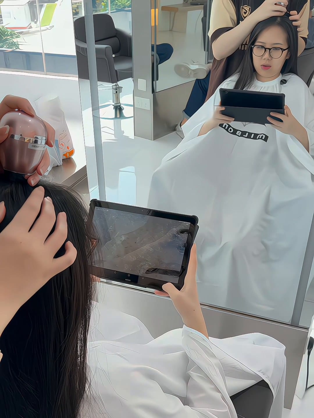 Scalp treatment consultation, before